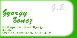gyorgy boncz business card